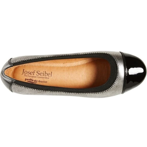 Josef Seibel Pippa Leather Patent Trim Ballet Flat 37 US 6.5 - Picture 2 of 7